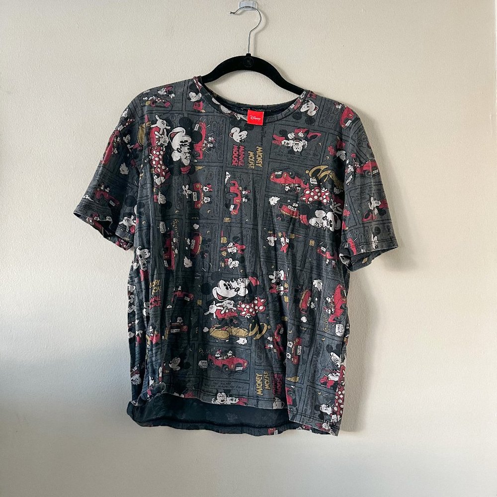 Zara Forever 21 Black Mickey Mouse Graphic Tee Shirt Size Medium